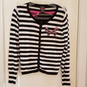 Too fast skull striped sweater
